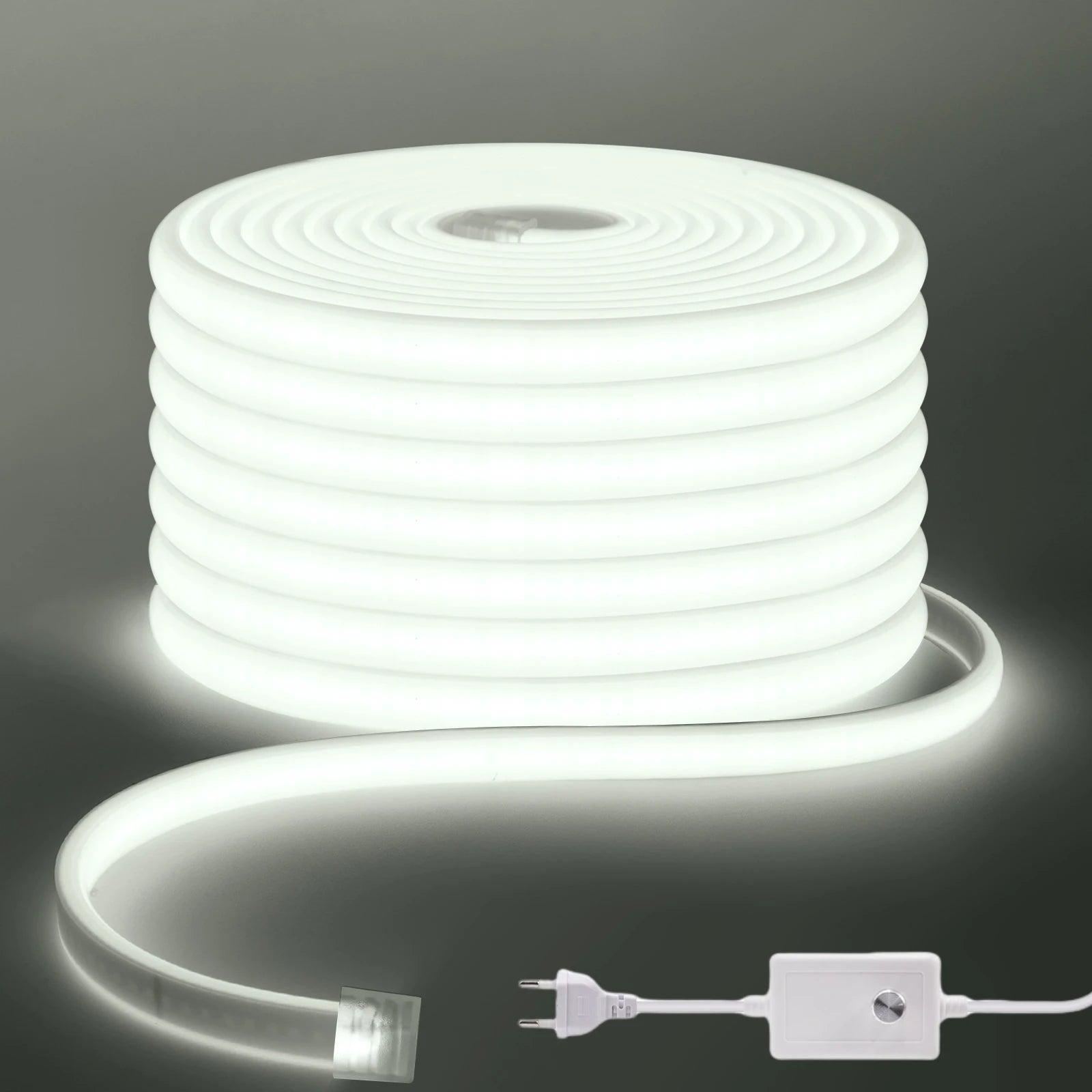 COB LED Strip Light 220-240V EU Dimmer Plug IP67 Waterproof Tape, 3000K/4000K/6000K, 288 LEDs/m