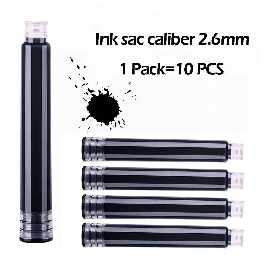 Retro Metal Fountain Pen Set (1–100 pcs) with Replaceable Ink, Elegant Writing Gift for Office & School