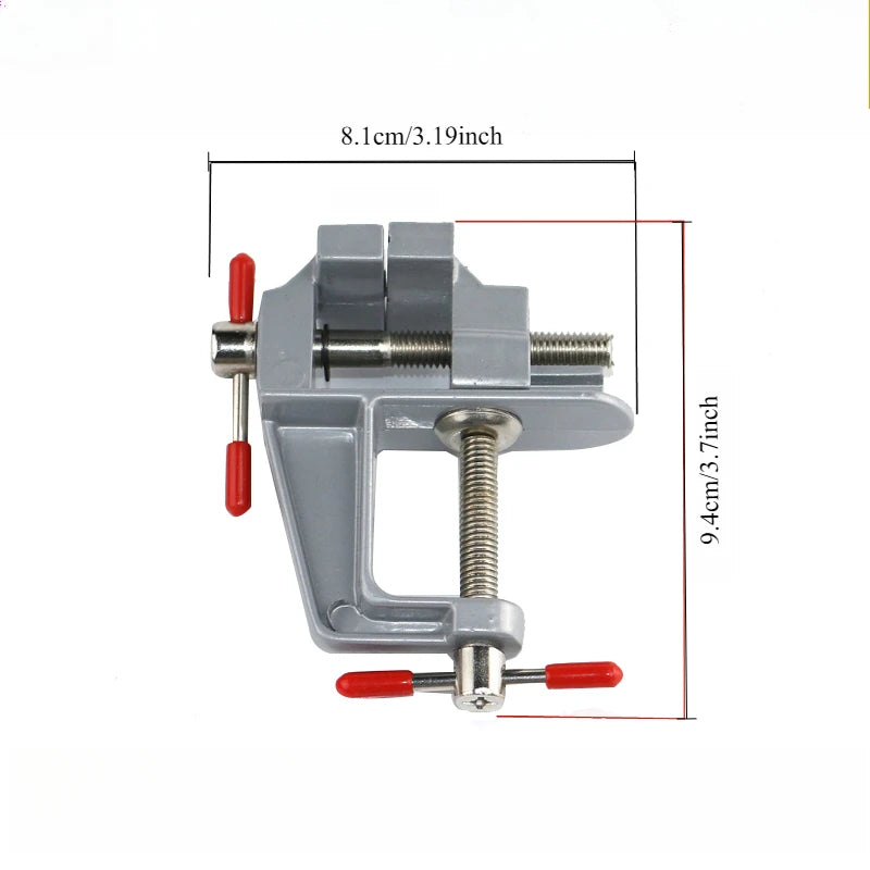 Mini Workbench Vise 3.7 in (9.5 cm) – Aluminum Alloy Precision Clamp for Jewelry, Woodworking & DIY