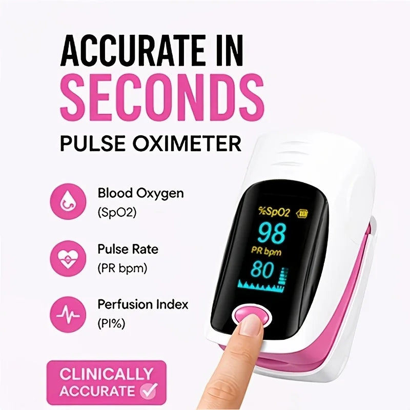 2-in-1 Fingertip Pulse Oximeter & Blood Pressure Monitor with OLED Display — Portable SPO2 & Pulse Rate Monitor