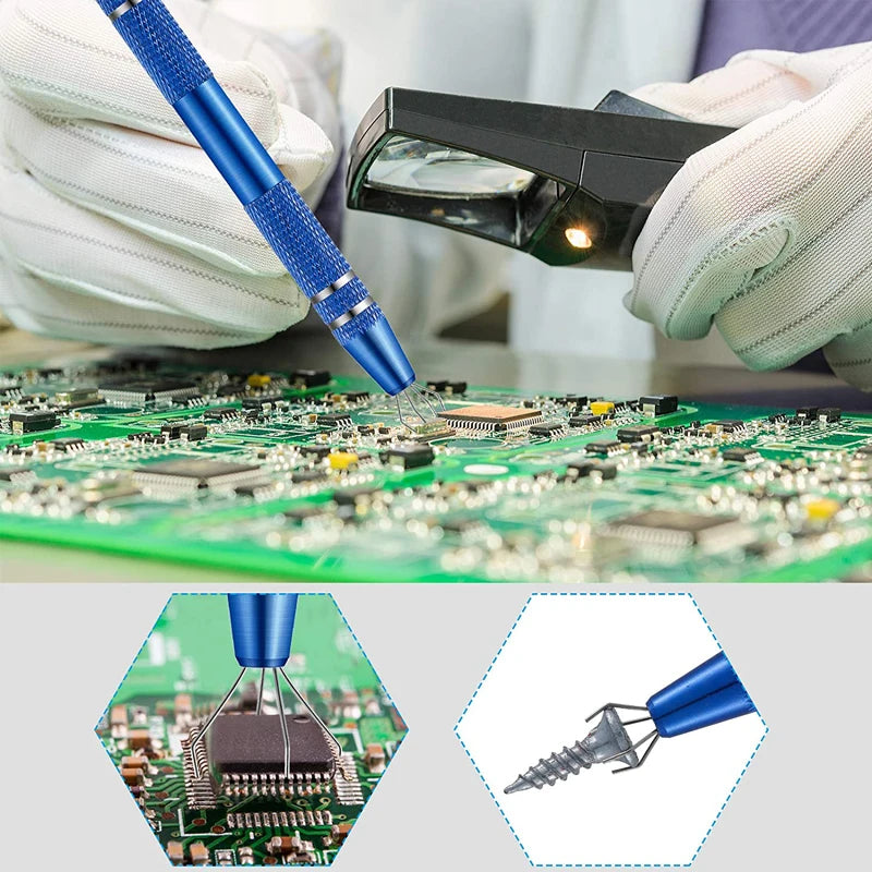 4-Claw IC Chip Extractor Tool – Precision Electronic Component Grabber & Puller