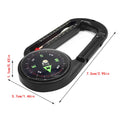 Mini Compass Carabiner Keychain — Camping & Hiking Backpack Buckle Survival Tool