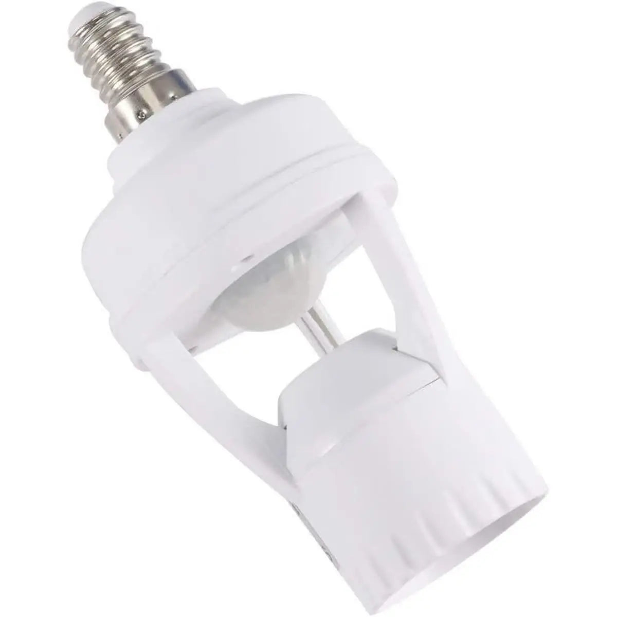 E27 Motion Sensor Lamp Socket Adapter with Photocell — Presence Sensor for Light Bulbs, Auto On/Off, 110–220V