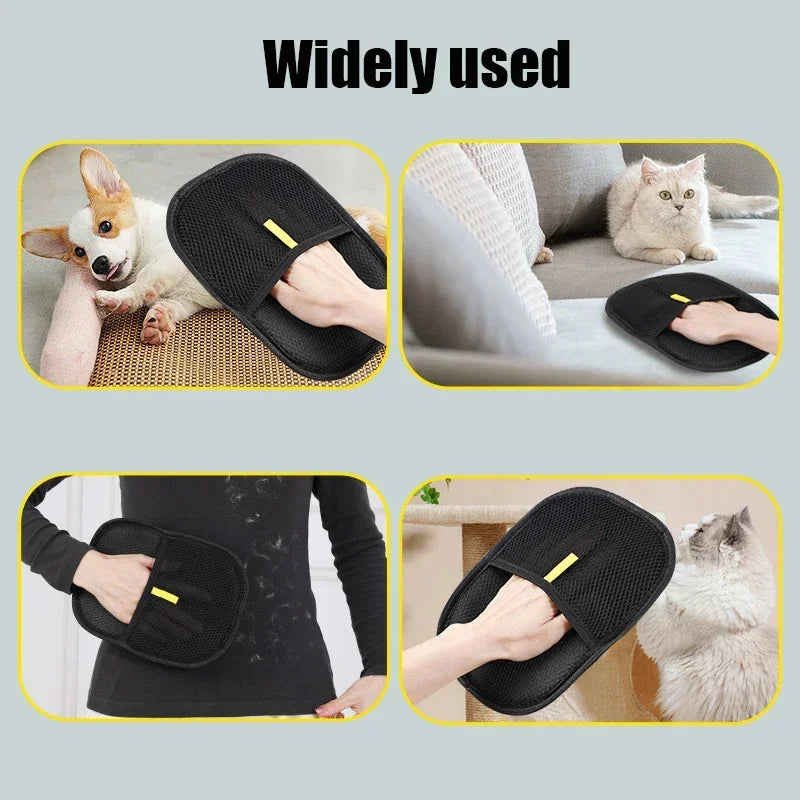 Double-Sided Pet Grooming Gloves Reusable Hair Remover for Dogs and Cats 1–4 Pack