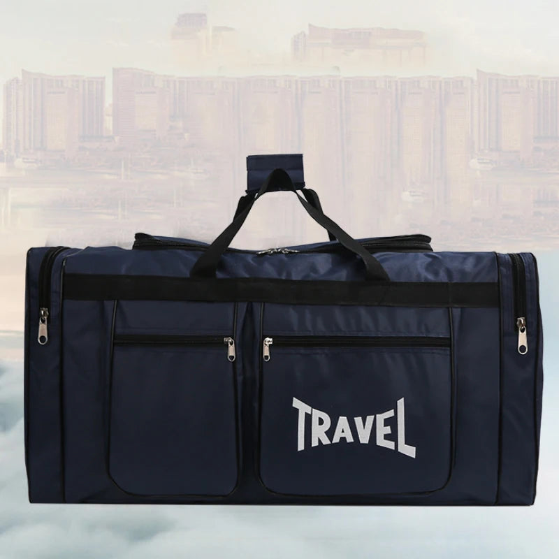 Large Capacity Travel Duffle Bag - Multi-Pocket Sports and Outdoor Weekend Bag with Zipper Closure