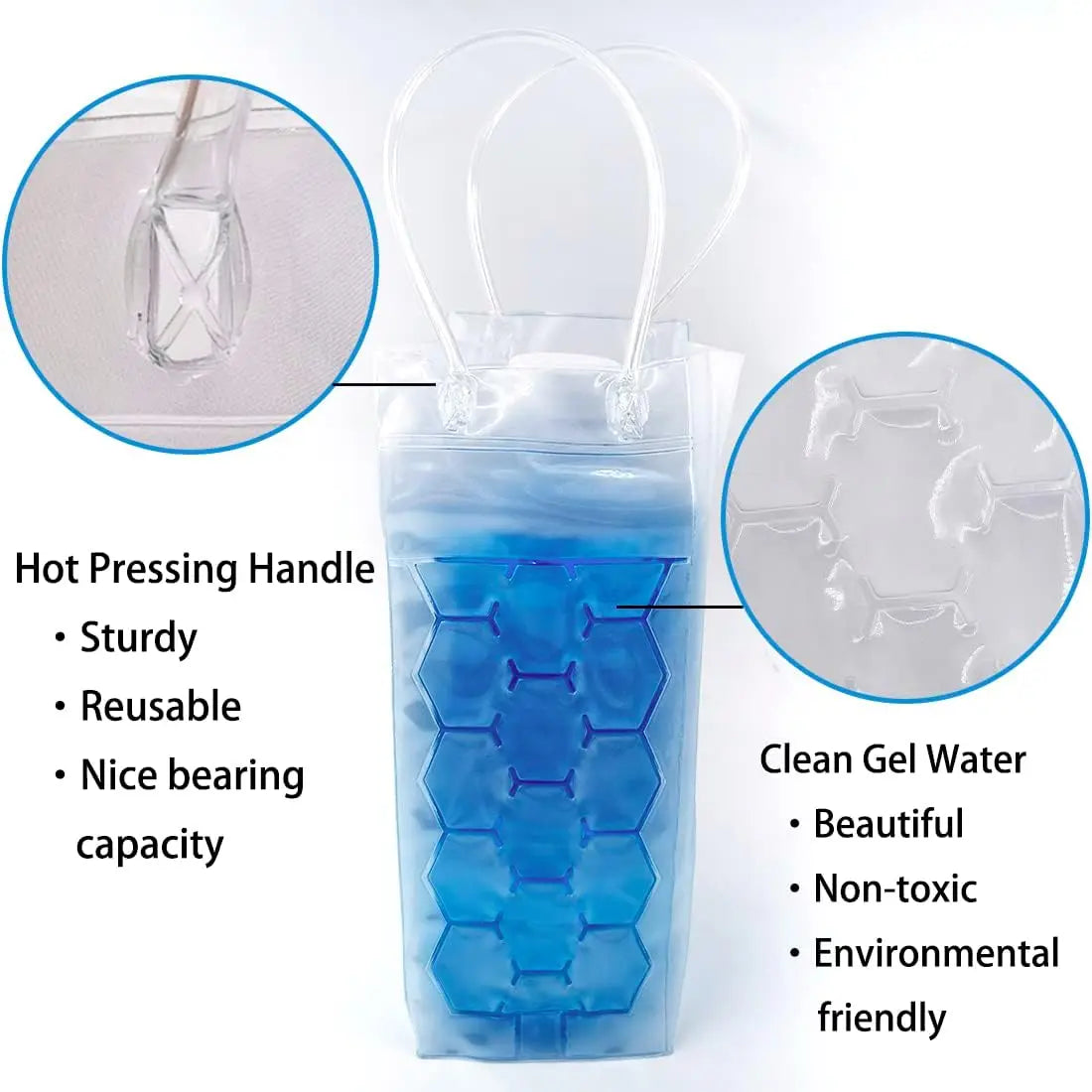 Portable Gel Wine Cooler Bag - Insulated Silicone Bottle and Can Chiller for Wine, Champagne & Beer