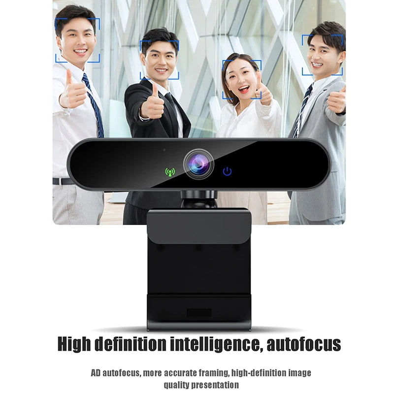 4K USB Webcam with Microphone & Autofocus — 1080P/2K Live Streaming Camera for PC & Laptop Video Calls