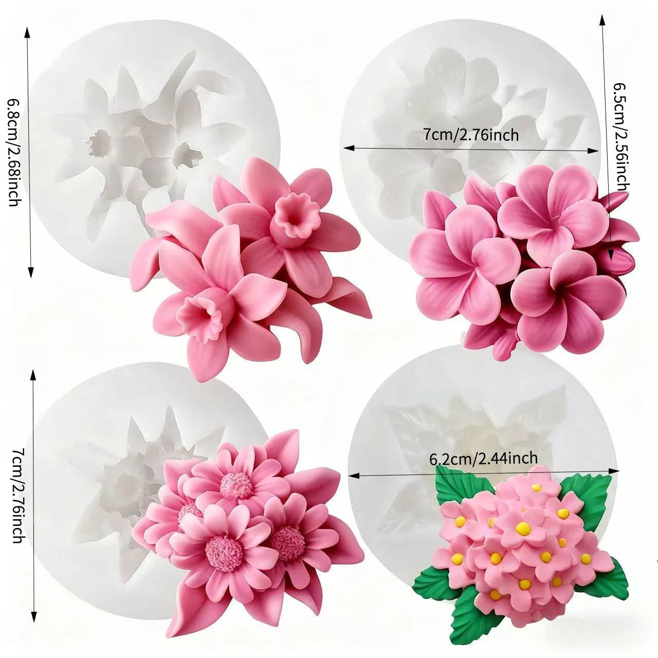 1 Reusable Rose S1-Pack Rose Silicone Mold for Soap, Candle, Clay & Plaster Crafts, Layered Petal Realistic Center, Flexible Reusable DIY Mold