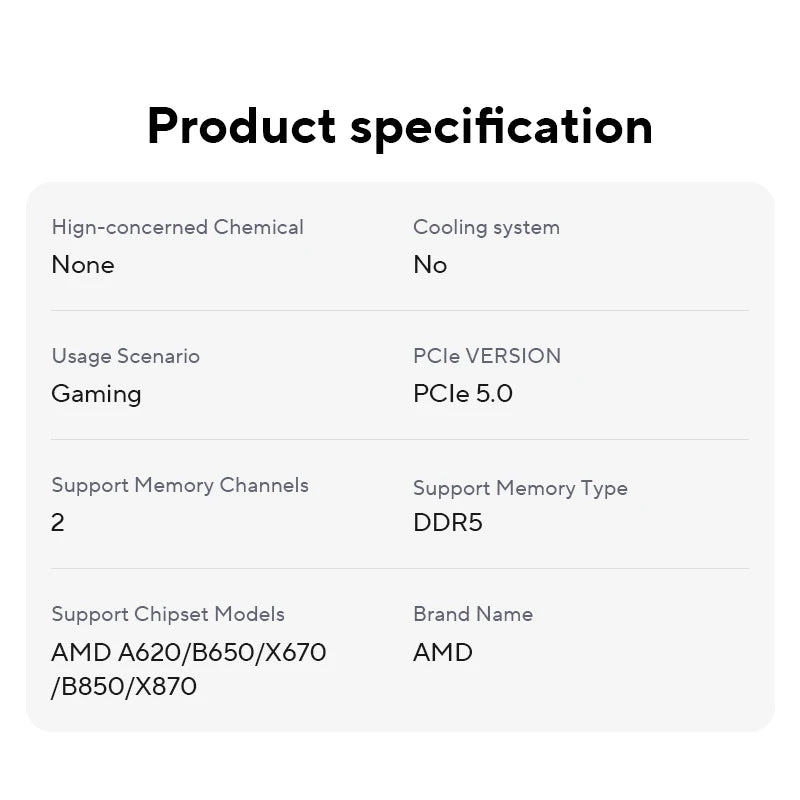 6-Core 12-Thread Desktop Processor 5.2GHz Boost | 38MB Cache | 12nm | 65W TDP | Socket AM5 | DDR5 PCIe 5.0 | No Cooler