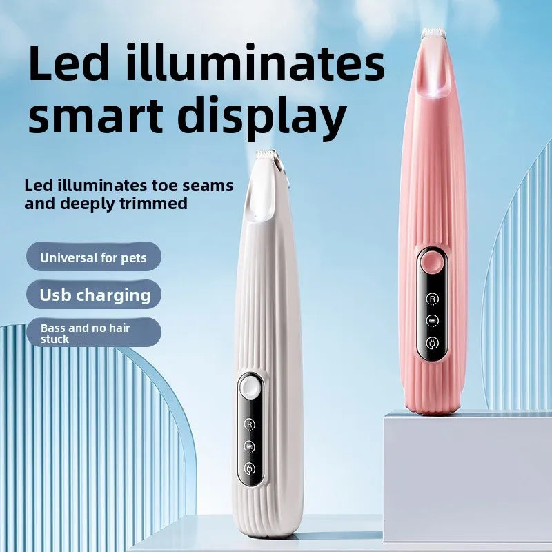 Cordless Dog Grooming Clippers — 18mm (0.71 in) Wide Blade, LED Light & LCD Display, Low-Noise Rechargeable Pet Paw Trimmer