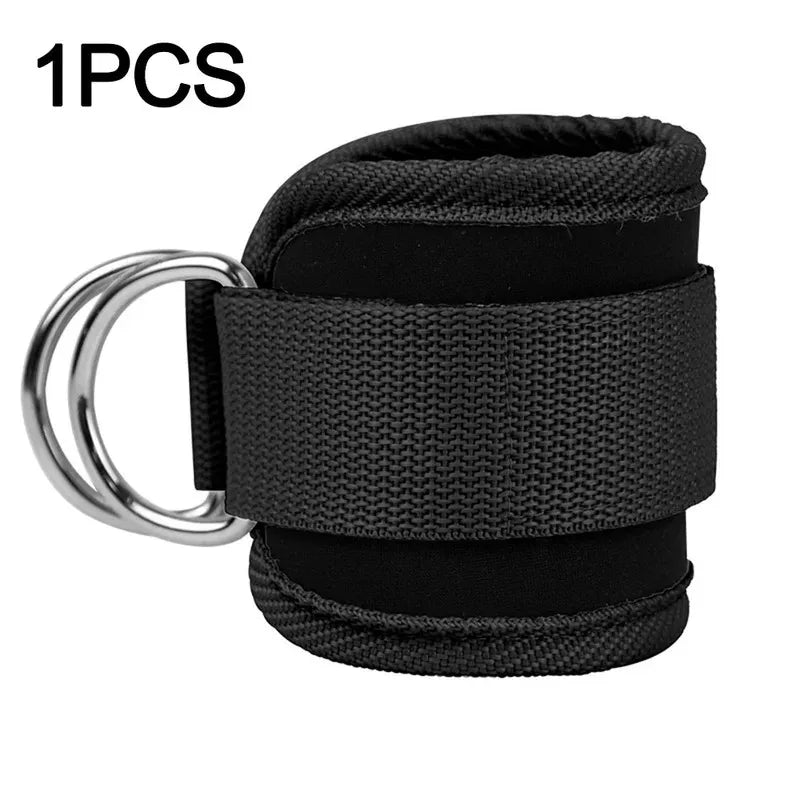 Padded Ankle Strap (1-Pack) - Double D-Ring Cable Machine Cuff for Leg Extensions, Curls & Glute Workouts