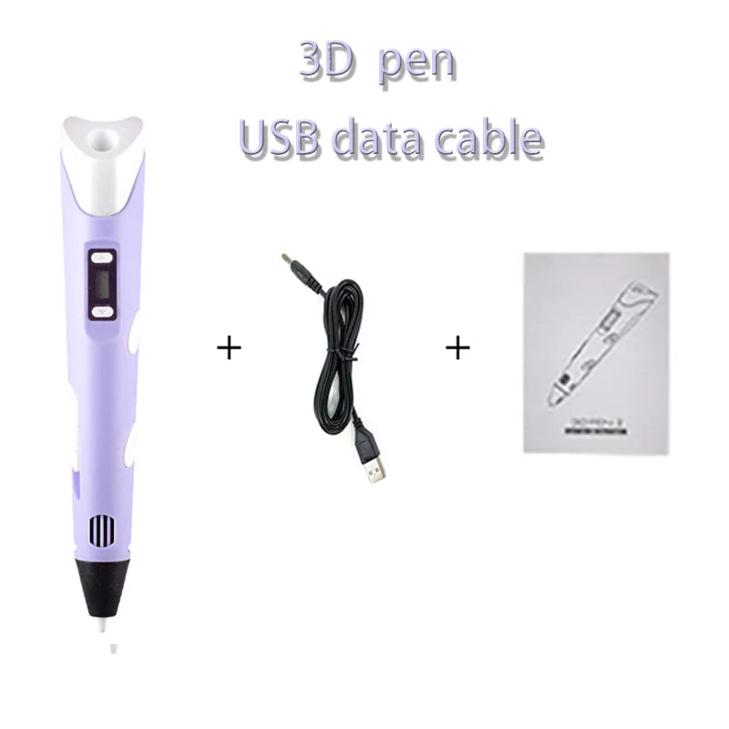 3D Printing Pen with LCD Screen — PLA Filament Compatible DIY Drawing Pen for Kids, Camouflage Design, Adjustable Temperature