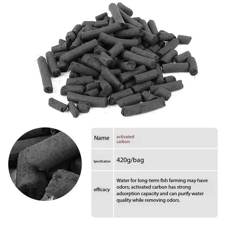 Activated Carbon Aquarium Filter Media 300g (10.6 oz) / 500g (17.6 oz), Canister Bio Filter for Fish Tanks, Marine & Freshwater