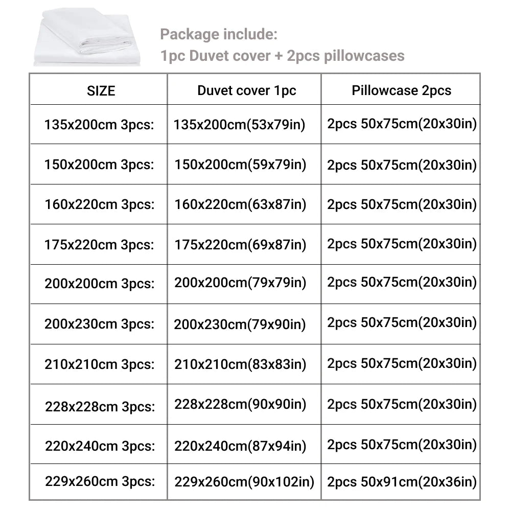 3-Piece Duvet Cover Set with 2 Pillowcases – 100% Polyester Printed Quilt Cover for Single/Double/Queen/King Beds