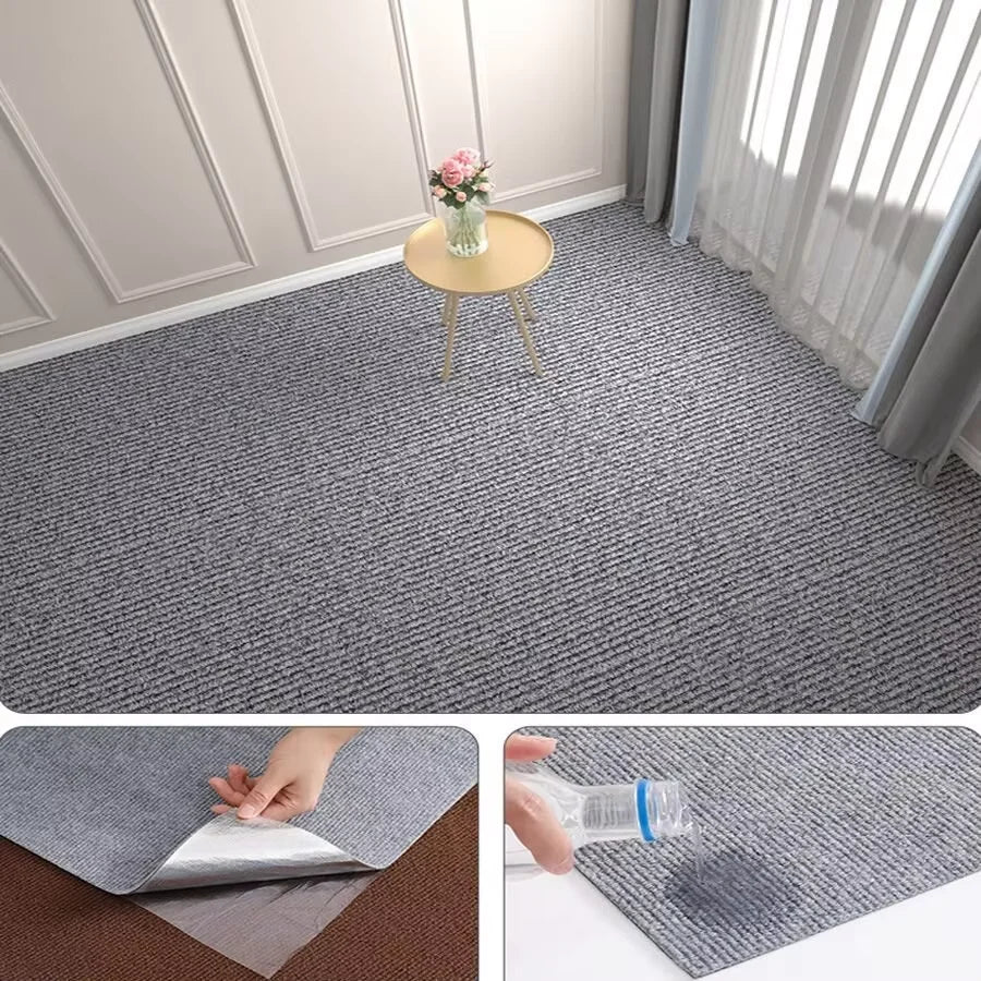Self-Adhesive Solid Carpet Runner 50 cm x 2 m (19.7 in x 78.7 in) – Water-Absorbent Non-Slip Floor Mat for Kitchen, Bathroom, Bedroom, Living Room