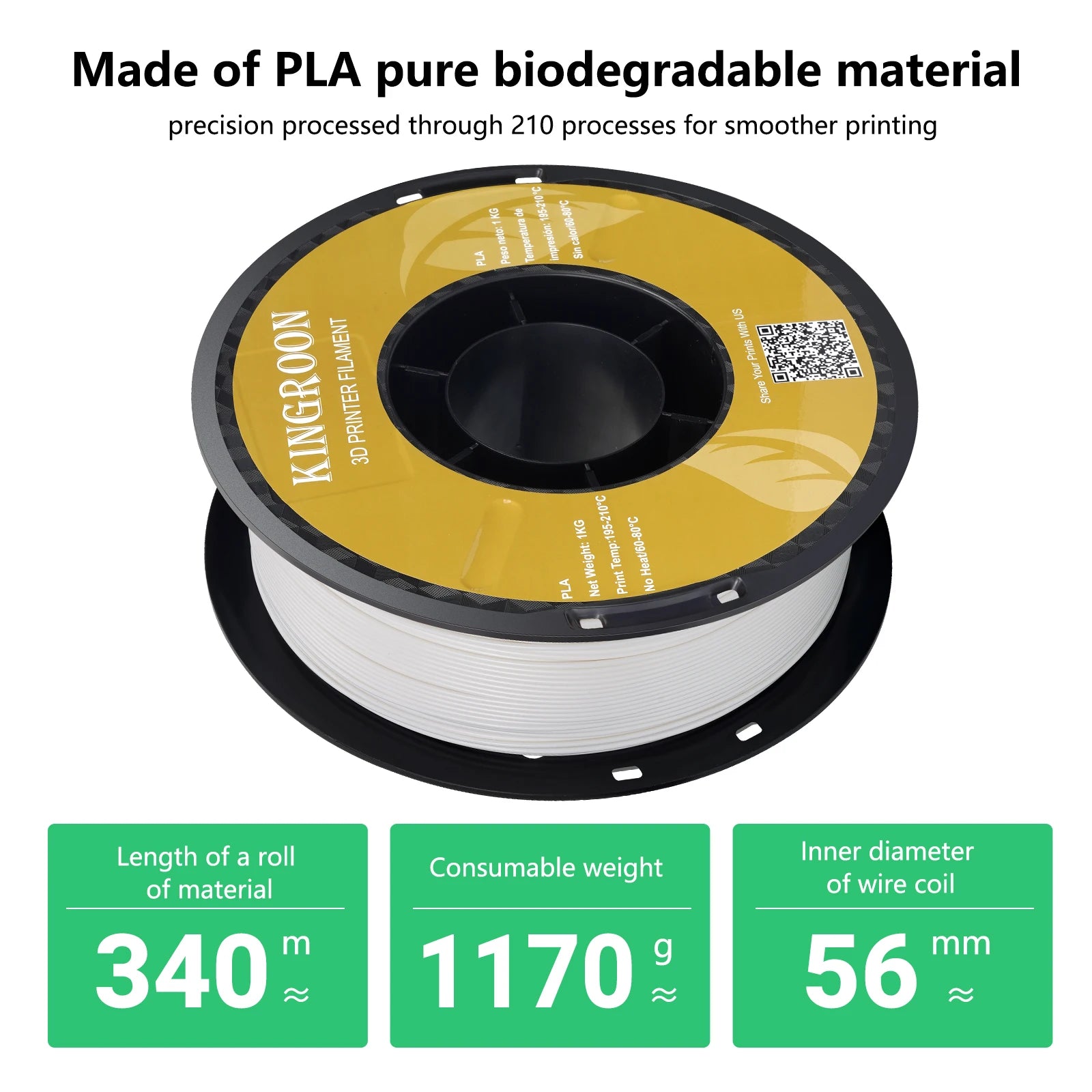 10kg (22lb) Multicolor PLA Filament – 10 × 1kg (2.2lb) Spools, 1.75mm for FDM 3D Printing