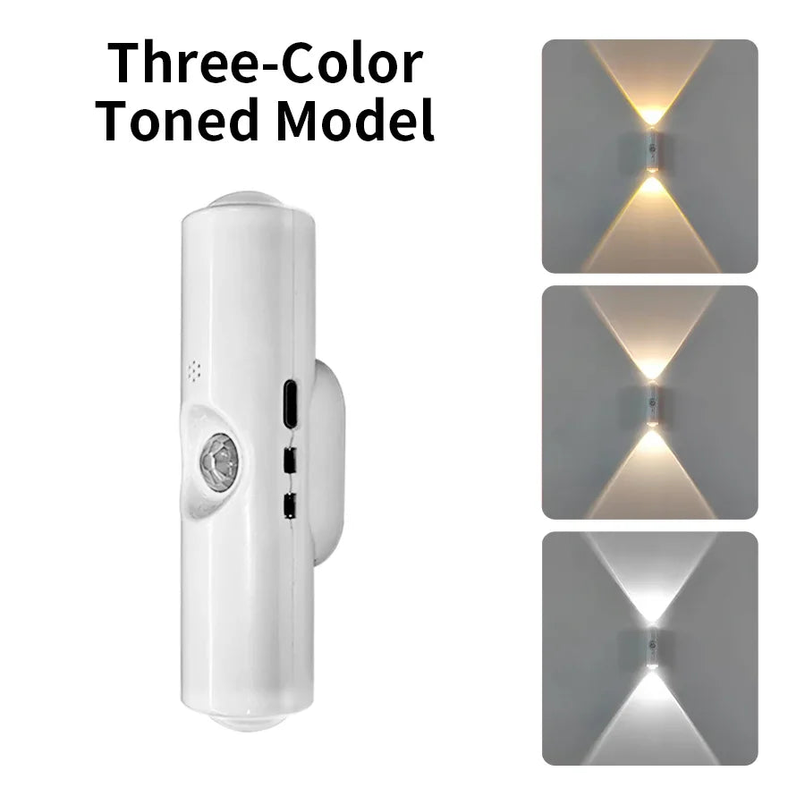 LED Motion Sensor RGB Night Light Rechargeable USB-C Magnetic Wall Lamp Color-Changing Sunset Mood Light for Bedroom & Living Room