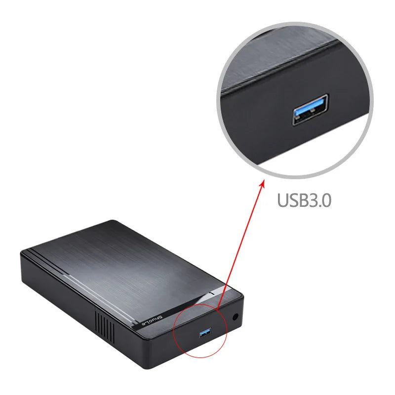 USB 3.0 to SATA External Hard Drive Enclosure – Supports 2.5-inch & 3.5-inch HDD/SSD, Up to 10TB, 5Gbps (Includes 12V Adapter)