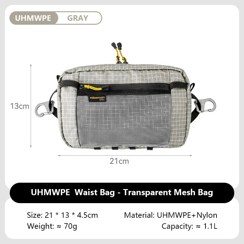 1.1L (37 fl oz) Ultralight Waterproof Waist Pack - Multi-Pocket Fanny Pack for Running Cycling Hiking