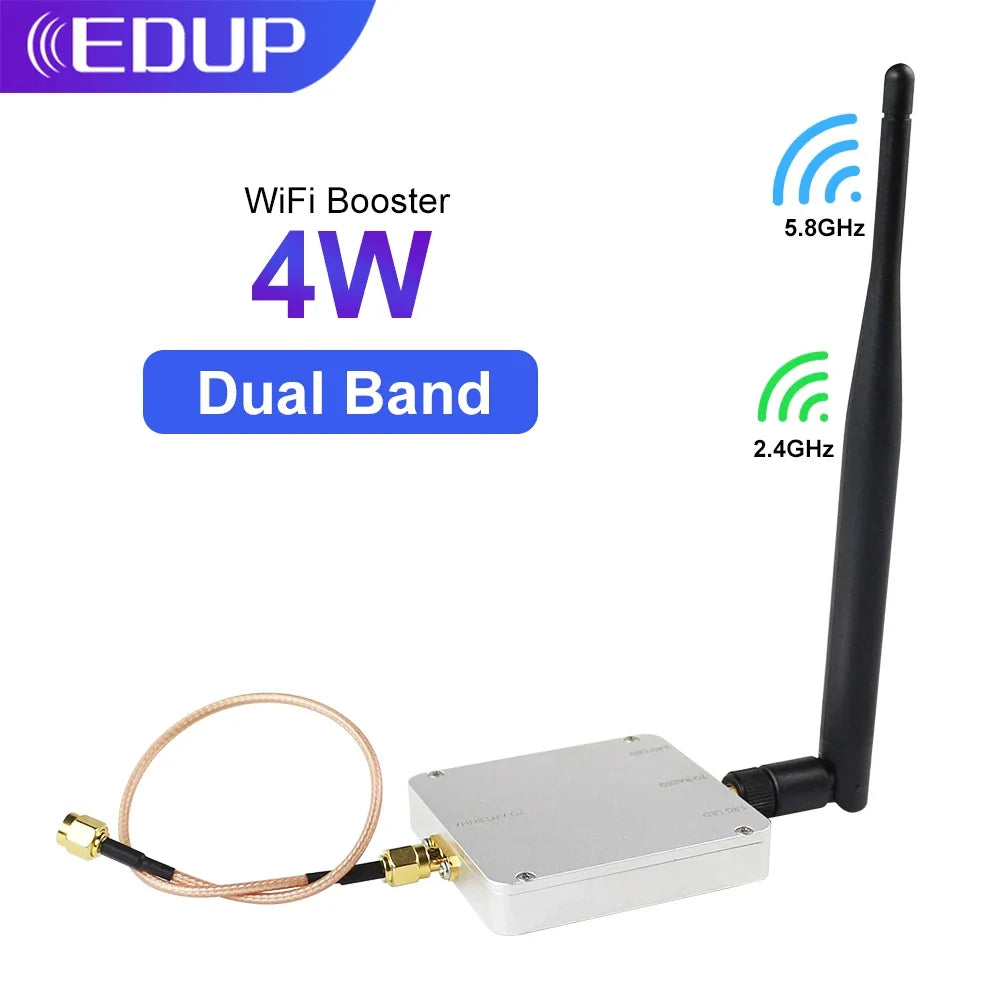 8W 2.4GHz Wi-Fi Signal Amplifier & Range Extender 802.11n — SMA Antenna Adapter (6 dBi, 39 dBm)