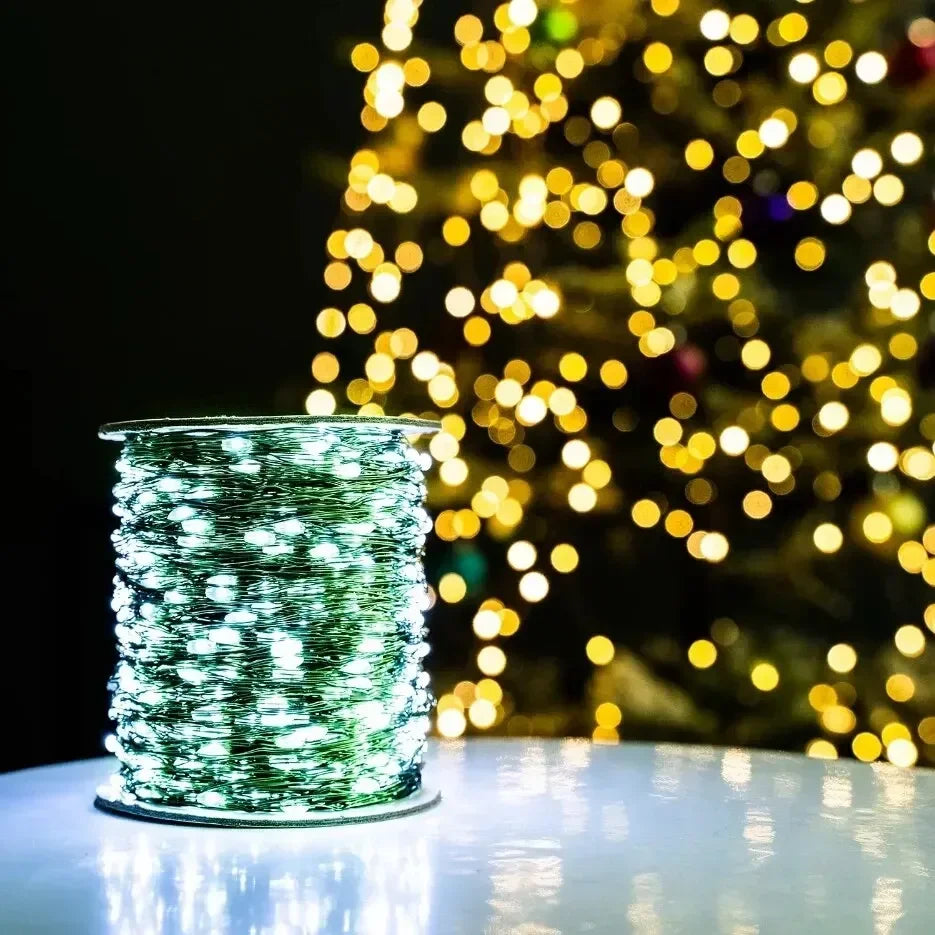 100-2000 LED Copper Wire Fairy String Lights, Waterproof Remote-Controlled Indoor & Outdoor Decor (10-200 m / 33-656 ft)