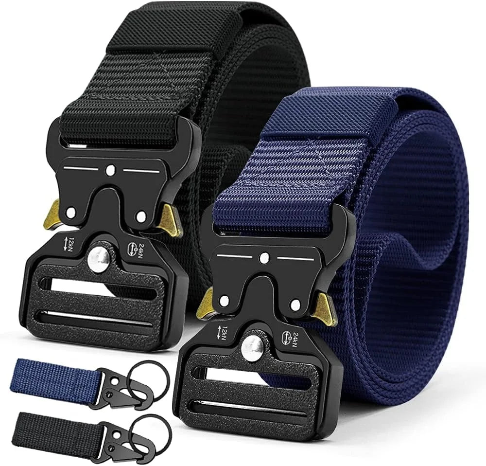 Men's Tactical Canvas Multi-Function Belt, Outdoor Adventure Waist Belt 1.5 in (3.8 cm)