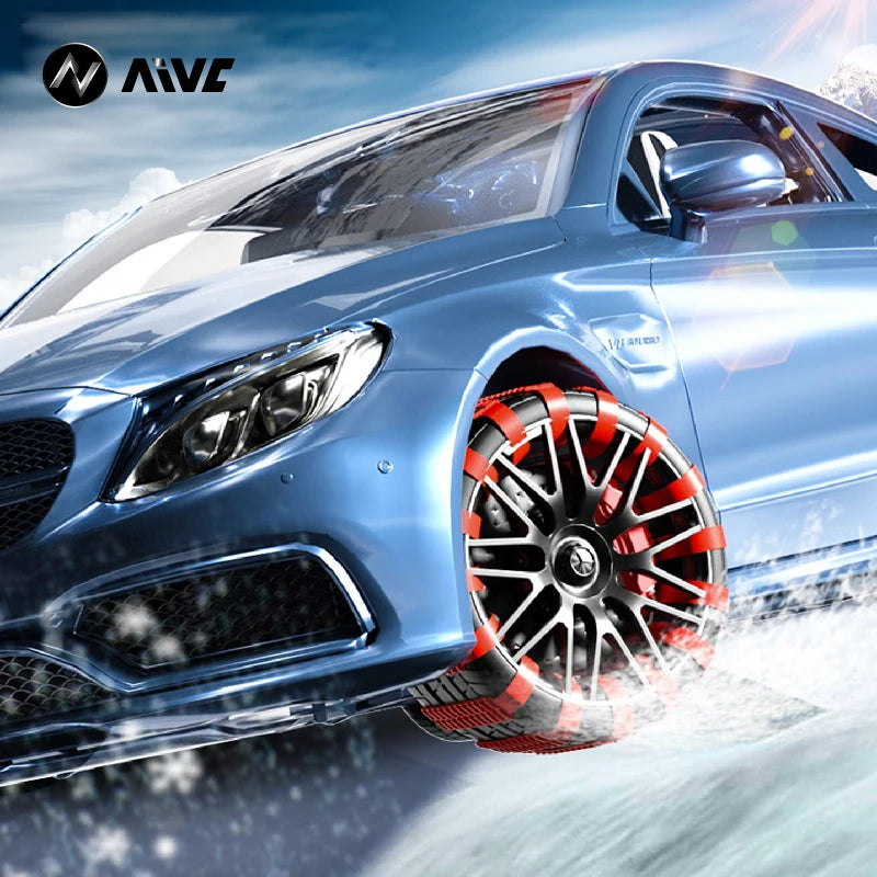 Universal Anti-Slip Snow Chains for Cars & Motorcycles — 95 cm (37.4 in) Emergency Tire Traction Straps for Snow, Mud & Off-Road