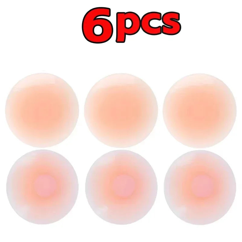 2/6/12-Pack Reusable Self-Adhesive Silicone Nipple Covers Invisible Breast Petals