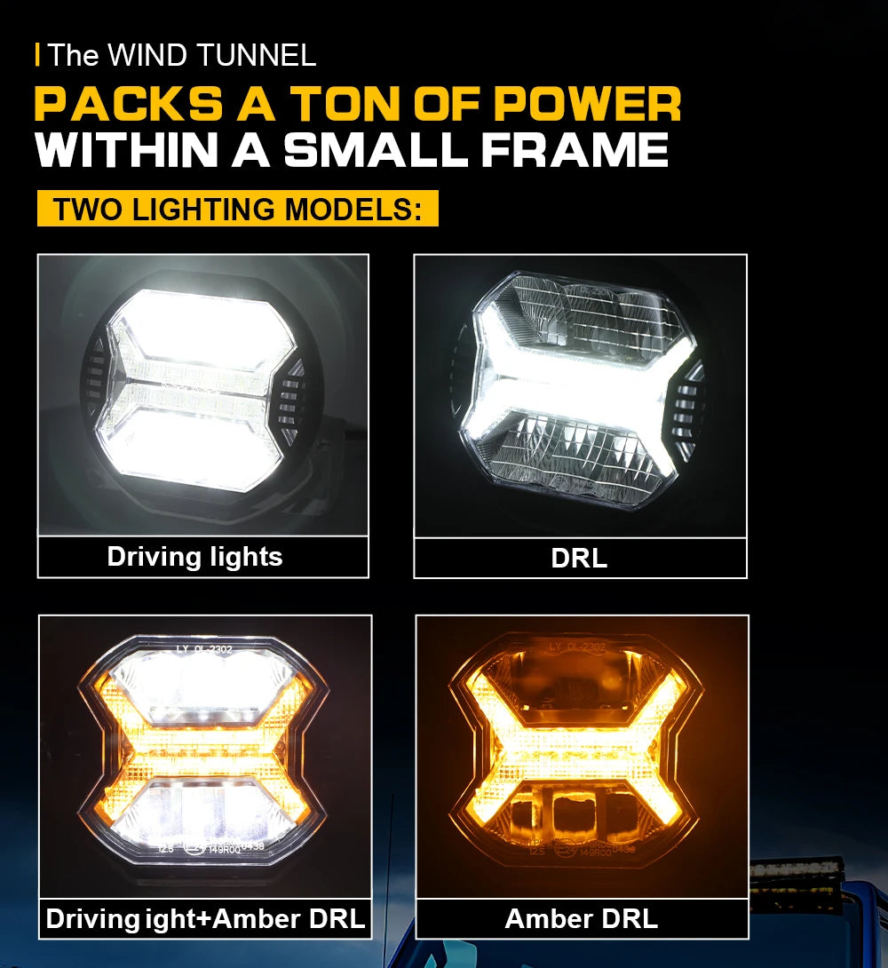4-Inch (4 in / 102 mm) LED Work Light Amber DRL 9-32V Spot Beam - Off-Road Spotlight for Jeep Truck SUV ATV Boat Tractor