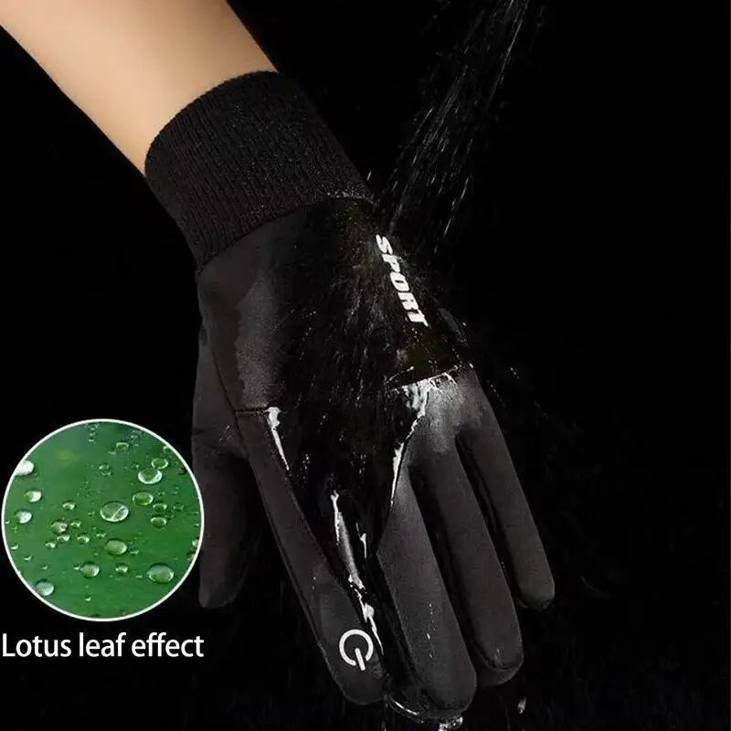 Women’s Waterproof Winter Cycling Gloves - Fleece Lined Full-Finger Touchscreen Gloves for Running, Motorcycle, Skiing