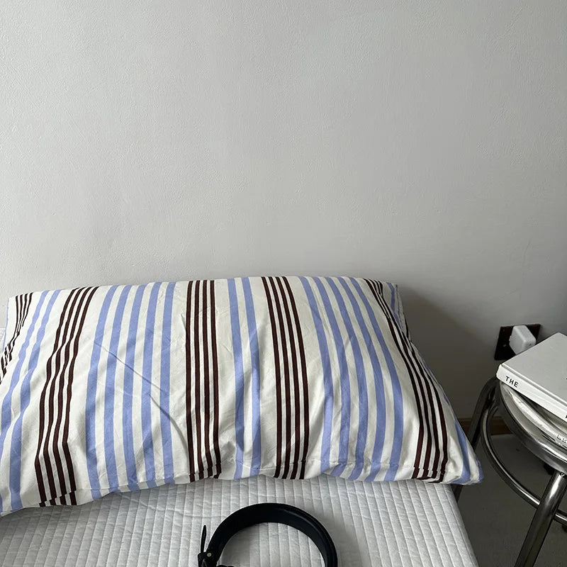 Soft Washed Cotton Striped Pillowcase - Single Pillow Cover 19 x 29 in (48 x 74 cm)