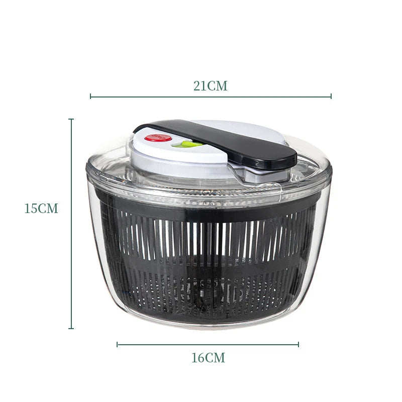 Press-Spin Salad Spinner & Vegetable Dryer - Salad Washer and Dehydrator (21 x 16 x 15 cm / 8.3 x 6.3 x 5.9 in)