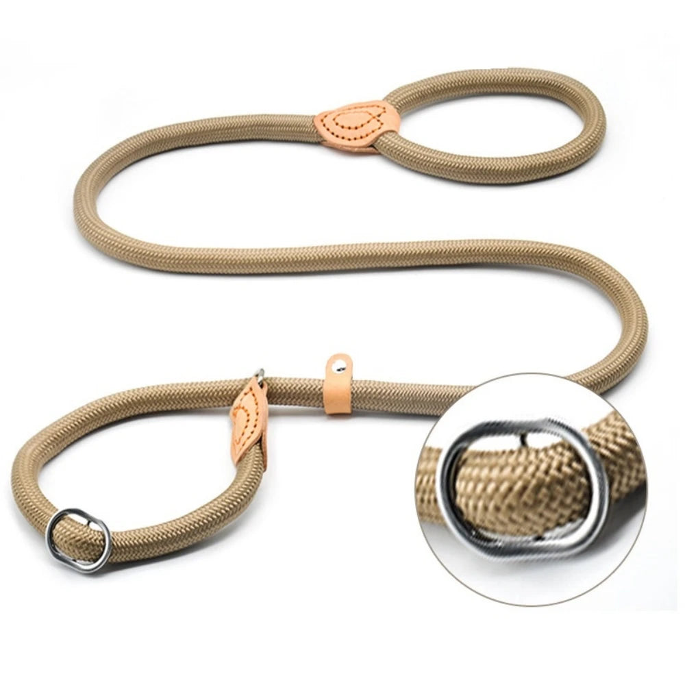 Adjustable Slip Rope Dog Leash - Heavy-Duty Braided Nylon Training Lead for Medium & Large Dogs, 1.5m / 1.8m (4.9ft / 5.9ft)
