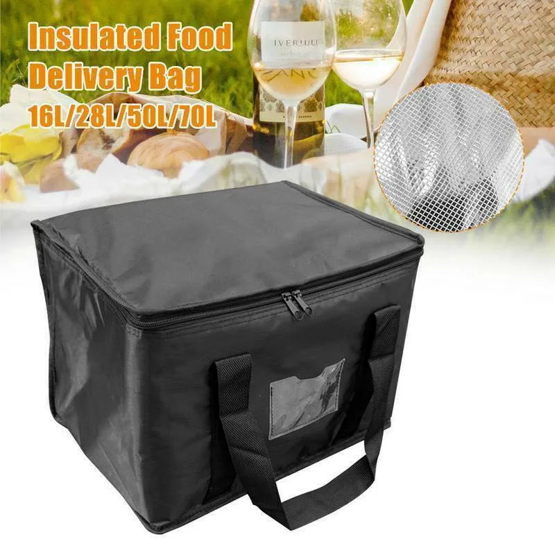 Insulated Food Delivery Cooler Bag - Thermal Pizza & Picnic Carrier for Takeaway and Camping (16L / 28L / 50L / Large)