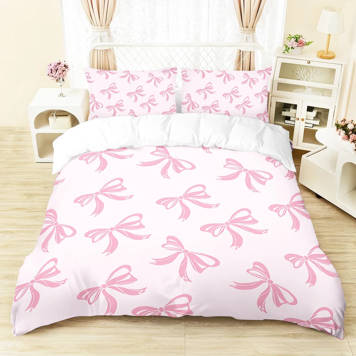 Butterfly Print 3-Piece Bedding Set — 1 Duvet Cover + 2 Pillowcases, Soft Polyester, Multiple Sizes (Twin/Full/Queen/King)