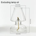 Hand-Blown Clear Glass Oil Lamp Lantern – Windproof Candle Holder for Home, Wedding & Patio