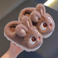 Kids Winter Plush Rabbit Slippers – Faux Fur Warm Anti-Slip Indoor Shoes for Boys & Girls