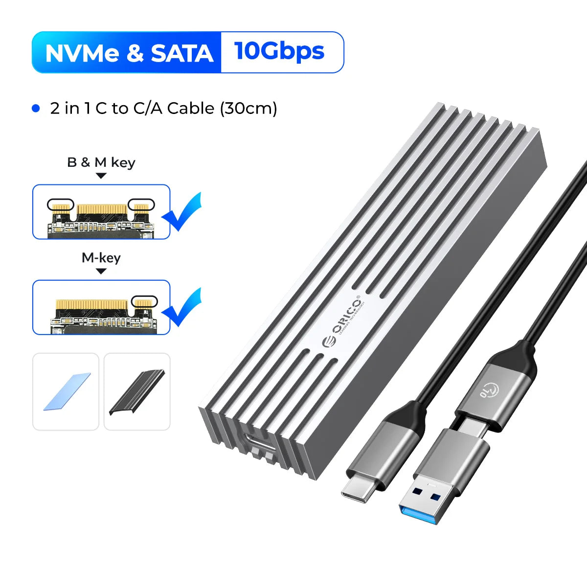 USB4 40Gbps NVMe M.2 SSD Enclosure — USB-C External PCIe 3.0 x4 Case (Thunderbolt 3/4 Compatible)