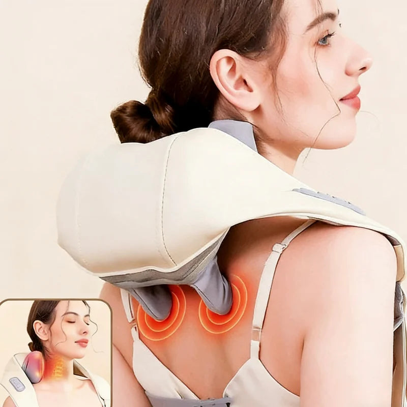 Portable Electric Neck & Shoulder Massager with Hot Compress for Muscle Pain Relief