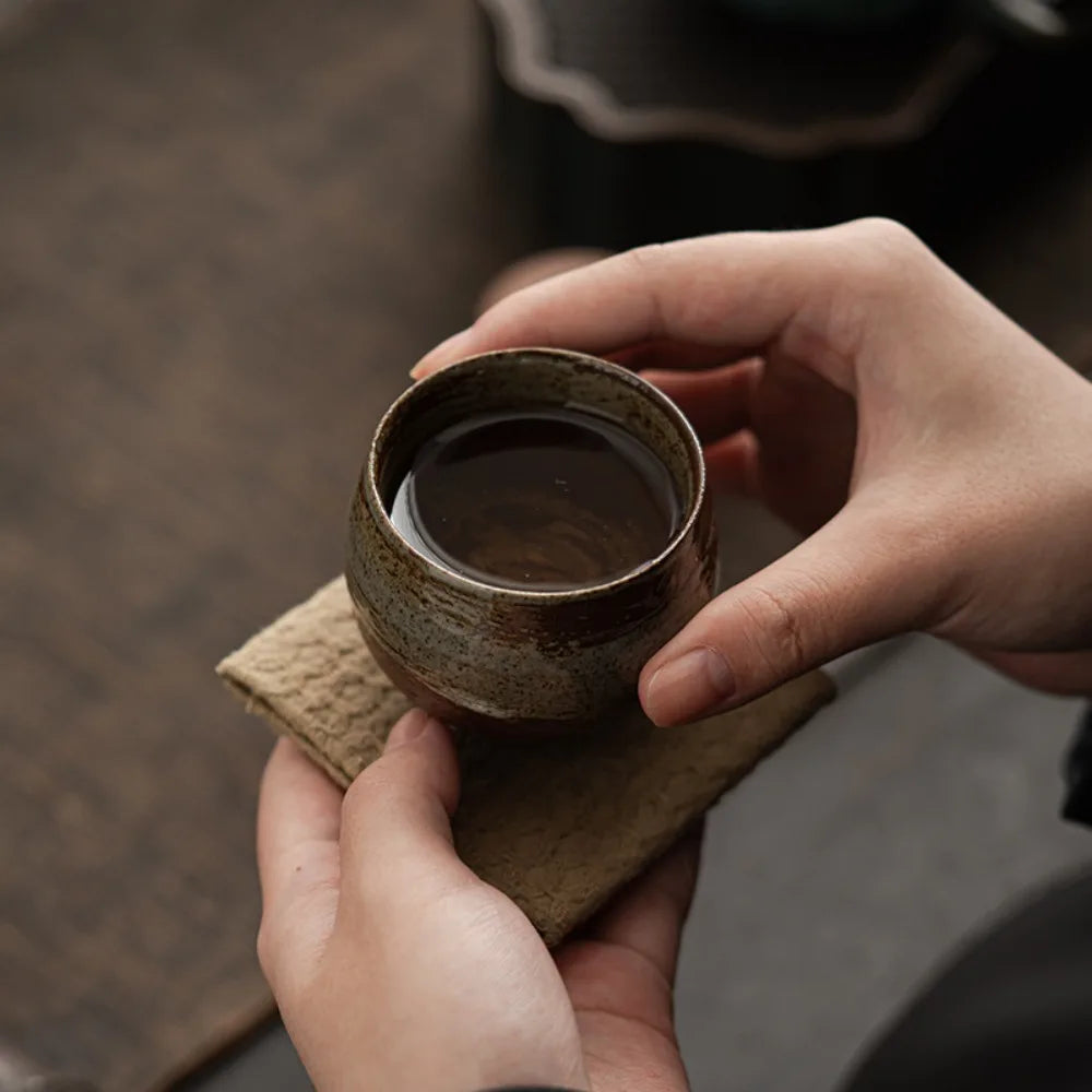 Stoneware Teacup 80ml (2.7 fl oz) Ceramic Tea Cup Small Espresso Cup 6.2 x 5 cm (2.44 x 1.97 in)
