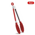 7-Inch Non-Slip Silicone Tip Food Tongs (21.4 cm) – BBQ Grilling, Salad & Kitchen Serving Utensil