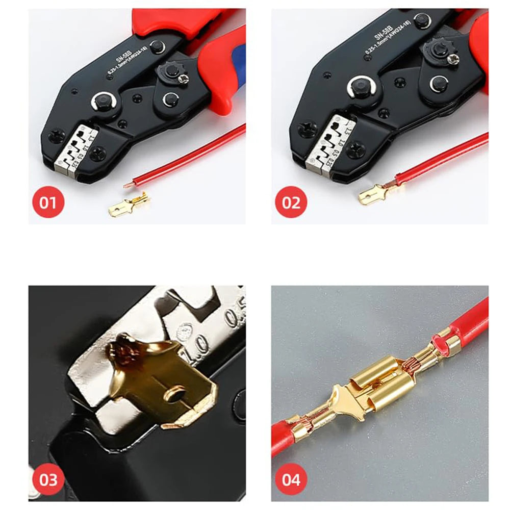 270-Piece Insulated Male & Female Wire Spade Connector Kit 2.8/4.8/6.3 mm (0.11/0.19/0.25 in) – Electrical Crimp Terminals with Storage Box