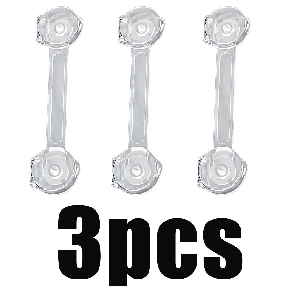 Child Safety Cabinet Locks (3–10 Pack) Transparent Soft Strap Anti-Opening Anti-Pinch