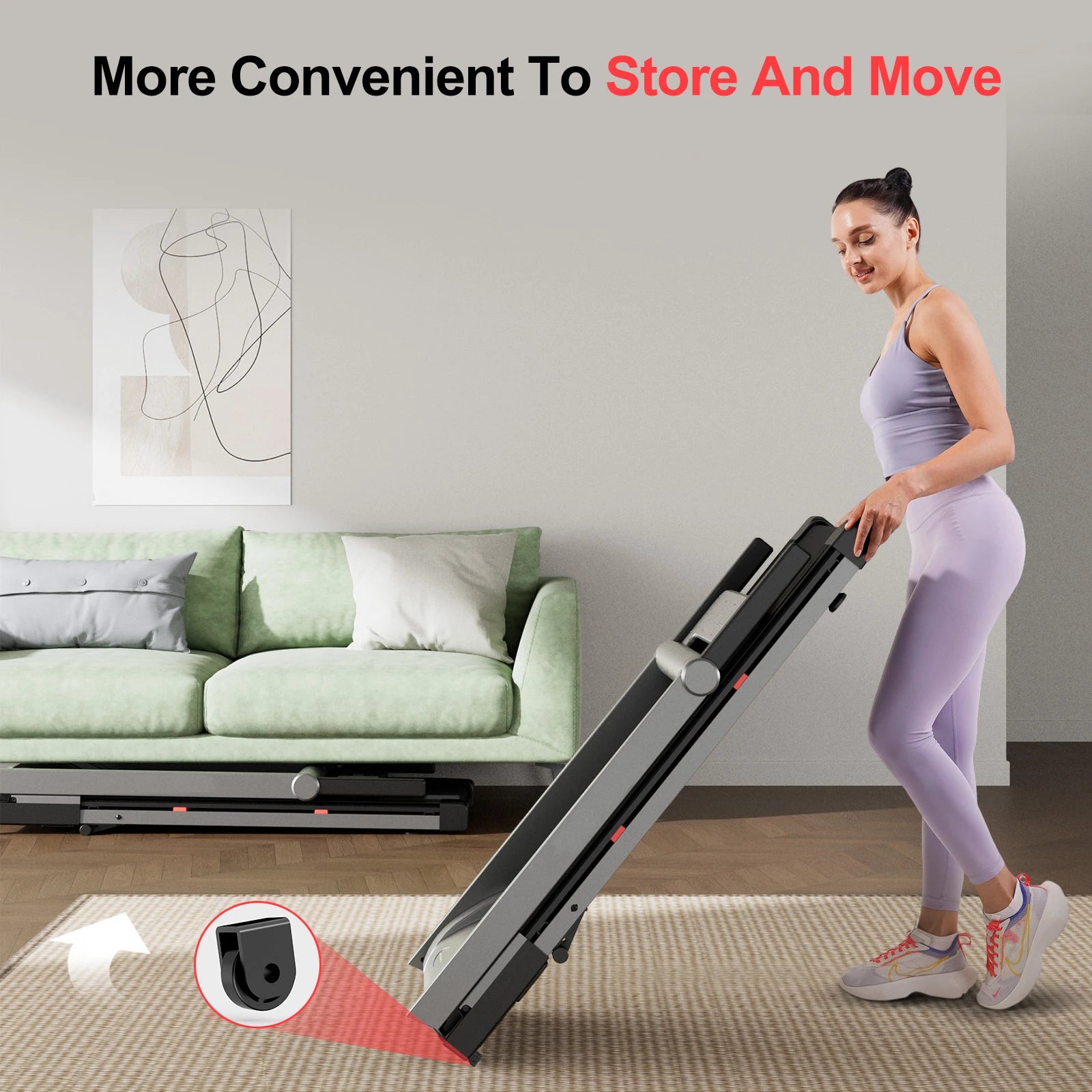 3.5HP Foldable Incline Home Treadmill Walking Pad with Handlebar 350 lb (158 kg) Capacity Touchscreen Smart App Monitoring