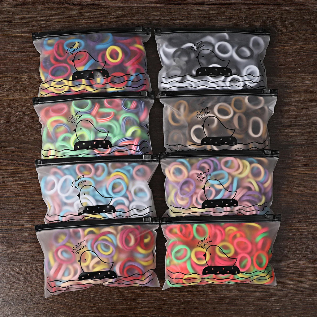 50/100-Pack Colorful Nylon Hair Bands for Kids - Elastic Scrunchie Hair Ties & Ponytail Holders for Girls