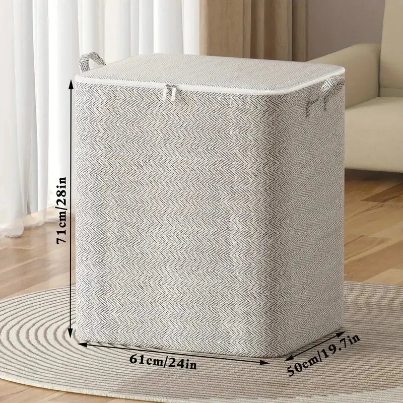 Non-Woven Large Storage Bag for Closet – Foldable Wardrobe Organizer for Quilts, Clothing & Toys (30–220L)