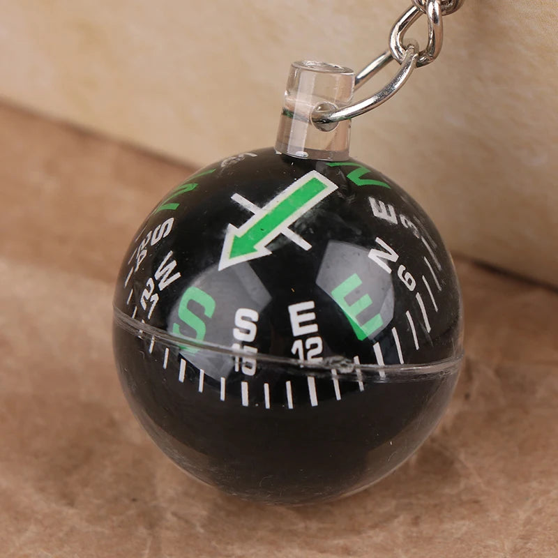 Mini Compass Keychain 28mm (1.10 in) Outdoor Survival Pendant, 1 or 2-Pack