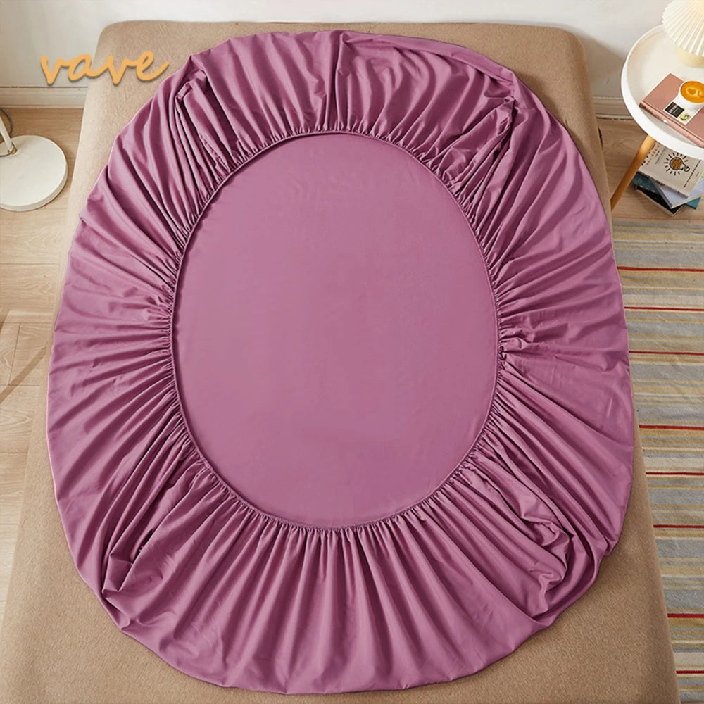 100% Cotton Fitted Sheet – Deep Pocket Elastic Non-Slip Mattress Cover for Twin Full Queen King (Fits Mattress Height up to 26 cm / 10 in)