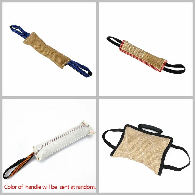 Dog Bite Tug Sleeve with 2 Rope Handles - Durable Hemp Training Toy for German Shepherd, Malinois, Rottweiler