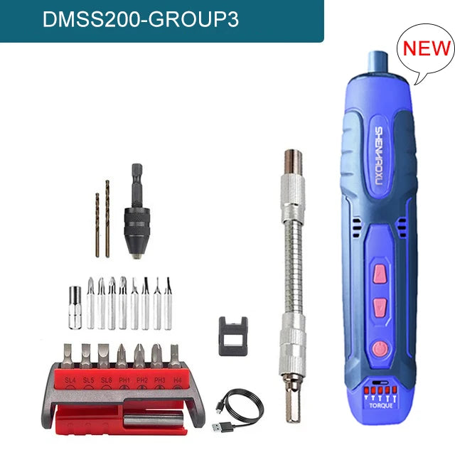 Mini Cordless Electric Screwdriver 3.6V Rechargeable 1300mAh USB-C, Precision Screwdriver with LED & Torque Control, 1/4" (6.35mm) Chuck